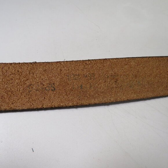 Brown Leather Belt tooled basket weave detail embossed size 36 and 1 1/2" wide - Picture 7 of 8